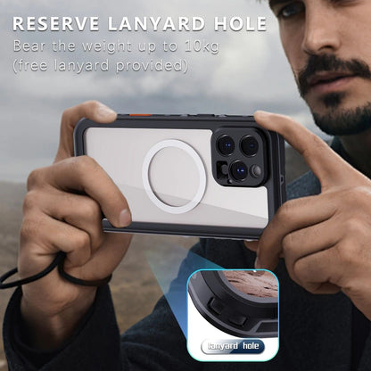 iPhone 16 Plus Waterproof Phone Case IP68 Drop Protection Snow Dust Resistant with Lanyard for Swimming Skiing Off Road Adventures(black)