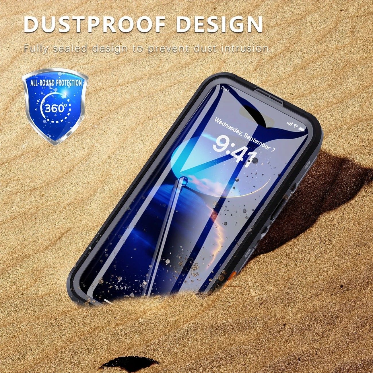 iPhone 16 Pro  Waterproof Phone Case IP68 Drop Protection Snow Dust Resistant with Lanyard for Swimming Skiing Off Road Adventures(blue)