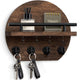 Handcrafted wooden wall organizer with partitioned storage and multifunctional use, easily creating a tidy and stylish entryway./Retro color