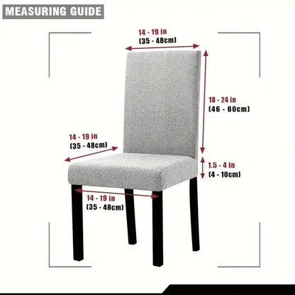 6PCS Christmas Stretch Dining Chair Covers | Snug-Fit Elastic Design, Printed with Ornaments, Snowflakes & Gold Bows, Removable & Machine Washable, Soft Stretch Protective Covers, Ideal for Holiday Gatherings & Home Décor