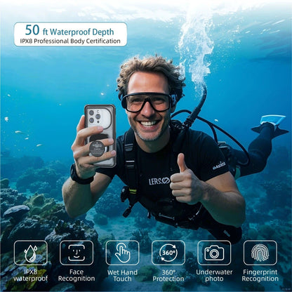 Newly Upgraded IPX8 Diving Phone Case, 15m Waterproof, 6.9-inch Universal, Surfing Swimming Underwater Photography, Shockproof and Scratch-Resistant.light blue