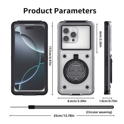 Newly Upgraded IPX8 Diving Phone Case, 15m Waterproof, 6.9-inch Universal, Surfing Swimming Underwater Photography, Shockproof and Scratch-Resistant.GREY WHITE
