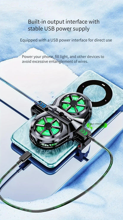 Semiconductor Cooling Fan Back Clip, Instant 3-Second Cooling, Large Area Heat Dissipation, Compatible with All Phone Models, Unobstructed Camera View for Live Streaming & Gaming.（Digital display model）