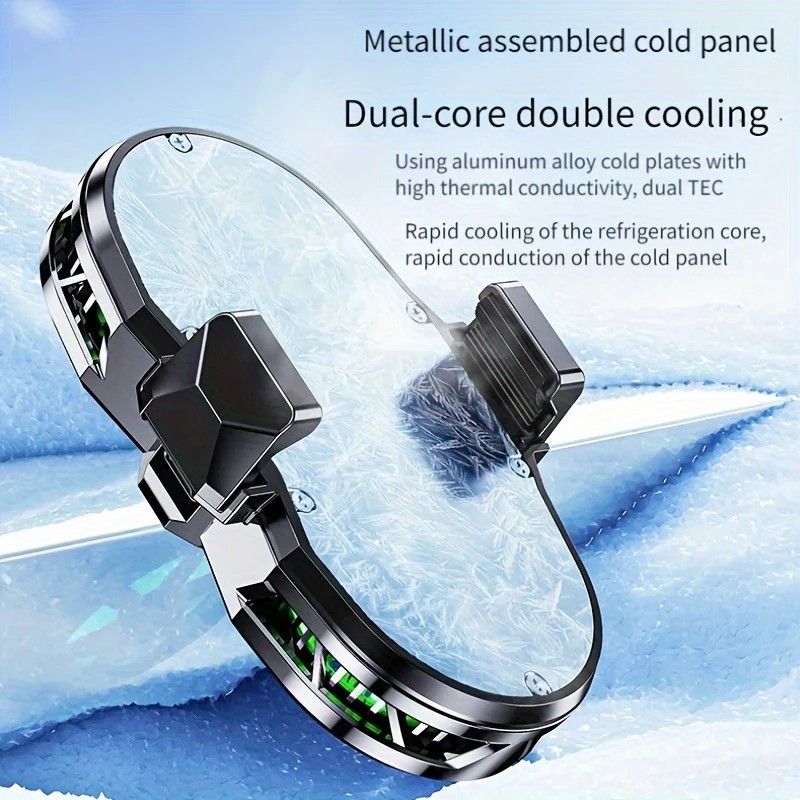 Semiconductor Cooling Fan Back Clip, Instant 3-Second Cooling, Large Area Heat Dissipation, Compatible with All Phone Models, Unobstructed Camera View for Live Streaming & Gaming.（Digital display model）