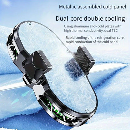 Semiconductor Cooling Fan Back Clip, Instant 3-Second Cooling, Large Area Heat Dissipation, Compatible with All Phone Models, Unobstructed Camera View for Live Streaming & Gaming.（Digital display model）