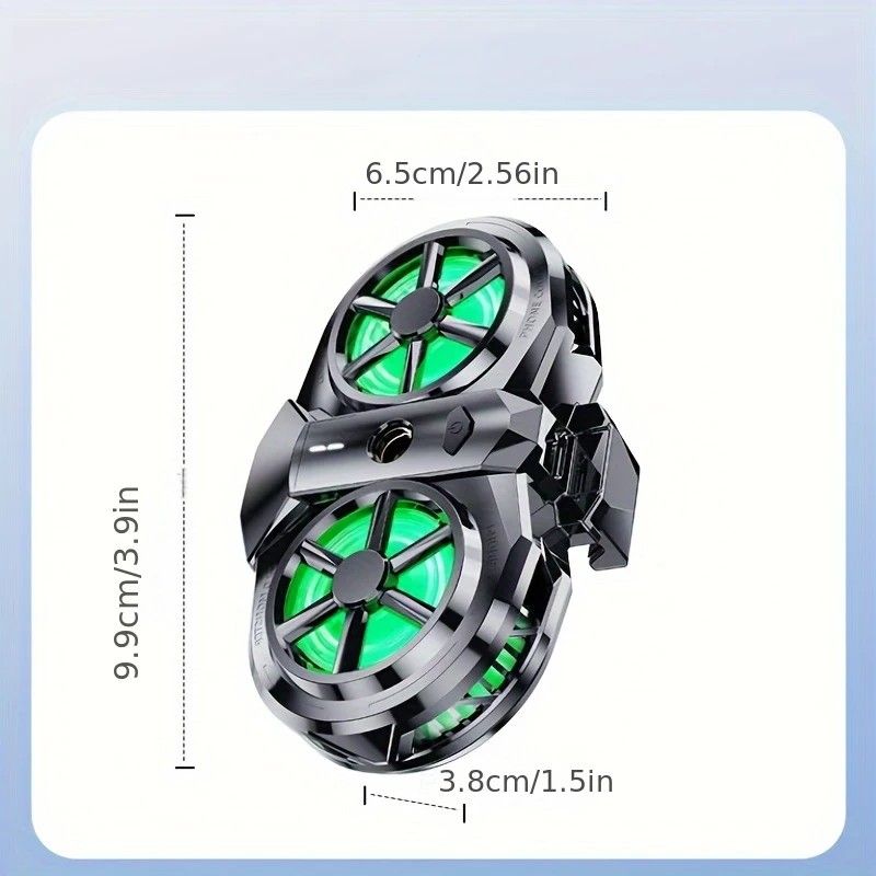 Semiconductor Cooling Fan Back Clip, Instant 3-Second Cooling, Large Area Heat Dissipation, Compatible with All Phone Models, Unobstructed Camera View for Live Streaming & Gaming.（Digital display model）