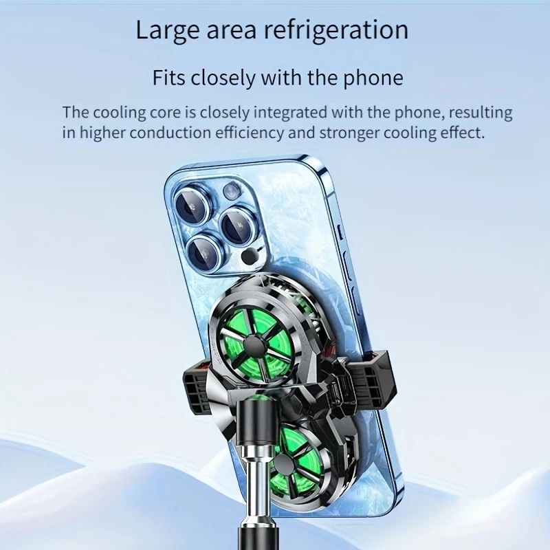 Semiconductor Cooling Fan Back Clip, Instant 3-Second Cooling, Large Area Heat Dissipation, Compatible with All Phone Models, Unobstructed Camera View for Live Streaming & Gaming.（Digital display model）