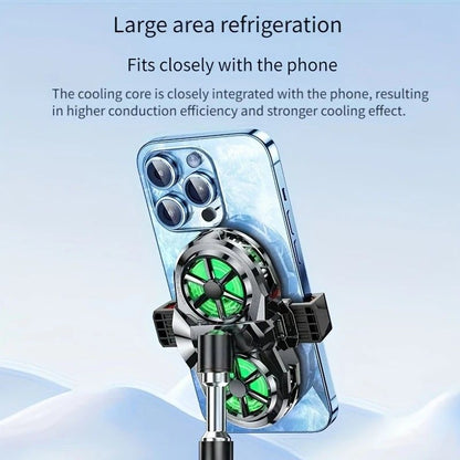 Semiconductor Cooling Fan Back Clip, Instant 3-Second Cooling, Large Area Heat Dissipation, Compatible with All Phone Models, Unobstructed Camera View for Live Streaming & Gaming.（Digital display model）