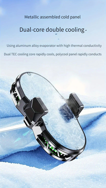 Semiconductor Cooling Fan Back Clip, Instant 3-Second Cooling, Large Area Heat Dissipation, Compatible with All Phone Models, Unobstructed Camera View for Live Streaming & Gaming.（Universal wheel payment）