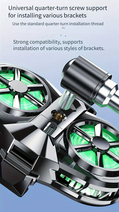 Semiconductor Cooling Fan Back Clip, Instant 3-Second Cooling, Large Area Heat Dissipation, Compatible with All Phone Models, Unobstructed Camera View for Live Streaming & Gaming.（Universal wheel payment）