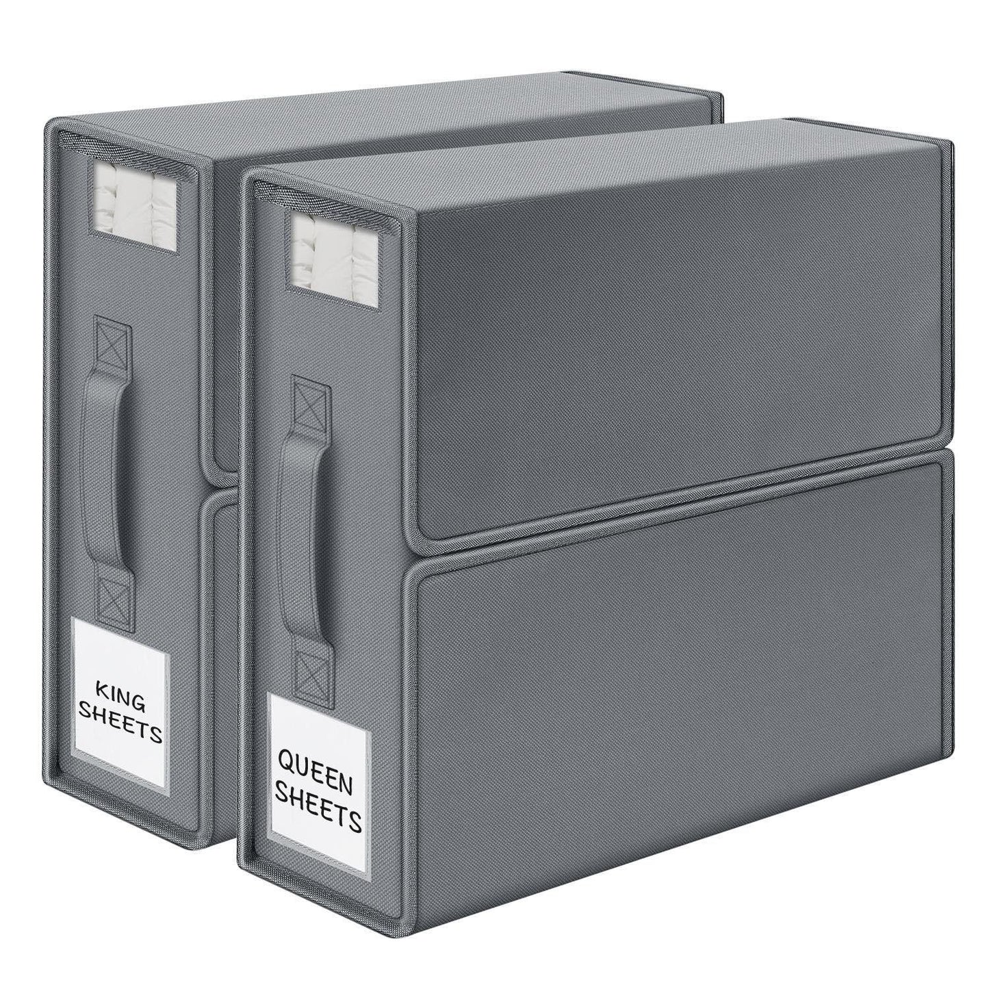 Foldable Bed Sheet Storage Box with Viewing Window, Your Neat Solution for Bedroom and Wardrobe Organization.
