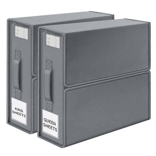Foldable Bed Sheet Storage Box with Viewing Window, Your Neat Solution for Bedroom and Wardrobe Organization.