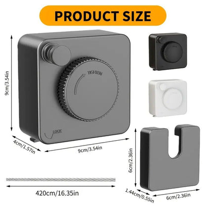 Retractable Invisible Clothesline | Freely Extends to 4.2 Meters, Holds Up to 40 Pounds, Suitable for Balcony Bathroom Outdoor Use, Essential for Small Spaces(black)