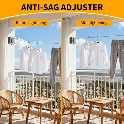Retractable Invisible Clothesline | Freely Extends to 4.2 Meters, Holds Up to 40 Pounds, Suitable for Balcony Bathroom Outdoor Use, Essential for Small Spaces(white)