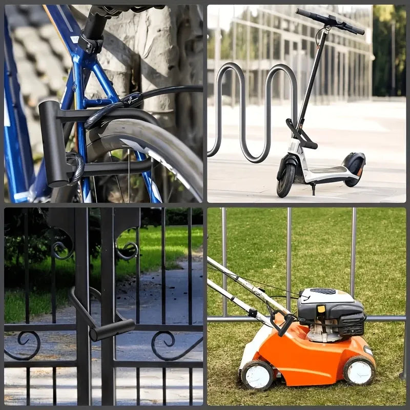 Heavy-Duty Silicone U-Lock – 17mm Alloy Steel Shackle, Anti-Cut & Anti-Saw, Double-Open Locking, Scratch-Proof Silicone Coating, Universal for Bicycles & Motorcycles