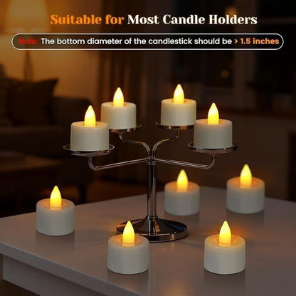 12-Pack Rechargeable LED Tea Lights, Smart Remote Control, Flameless Safe Romance, All-Scene Ambiance Essential