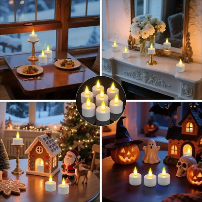 12-Pack Rechargeable LED Tea Lights, Smart Remote Control, Flameless Safe Romance, All-Scene Ambiance Essential