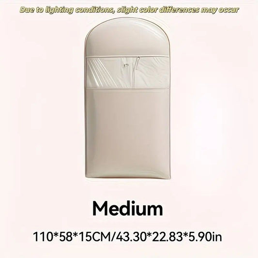 Down Jacket Compression Dust Cover, Zipper Compression Saves 40% Space, Transparent Window Waterproof and Dustproof, Multiple Sizes Available in 90/130cm, Pink and Beige Two Colors, Seasonal Storage Essential/beige:M CODE