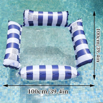 Pool Inflatable Float: Foldable Striped Floating Bed, Stable Single-Person Lounge Chair, Portable Water Recreation Companion.ORANGE