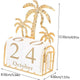 Wood and Iron Desktop Calendar, Gold Palm Tree Design, Manual Flip Pages for Free Date Combination, Compact and Exquisite, Both Practical and Decorative, Enhances Space Style.