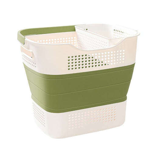Multi-functional Folding Laundry Basket: Hassle-free Storage, One Basket for All Your Clothes Sorting。green
