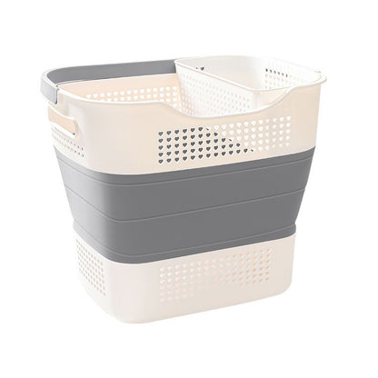 Multi-functional Folding Laundry Basket: Hassle-free Storage, One Basket for All Your Clothes Sorting.Light grey
