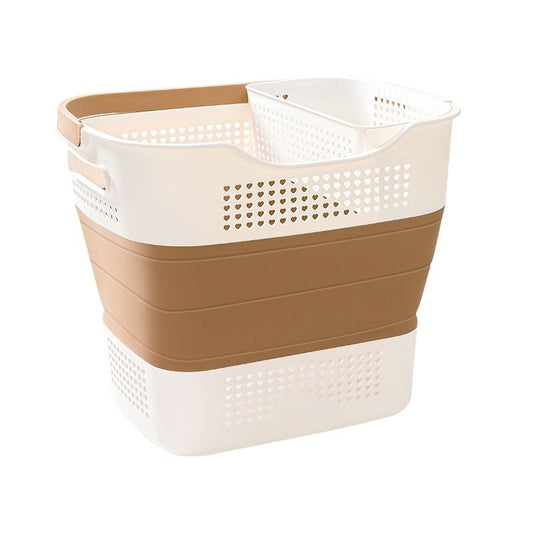 Multi-functional Folding Laundry Basket: Hassle-free Storage, One Basket for All Your Clothes Sorting.light brown