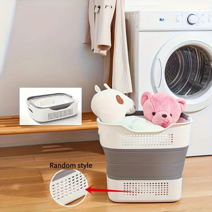 Multi-functional Folding Laundry Basket: Hassle-free Storage, One Basket for All Your Clothes Sorting.light brown