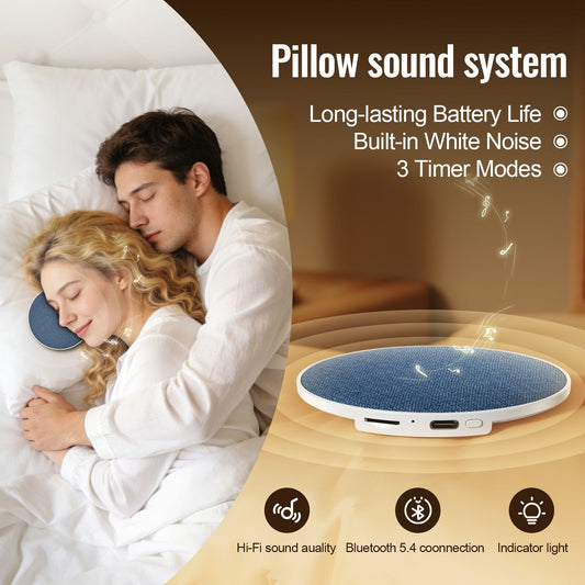 2026 New Pillow Sleep Speaker: Under-Pillow Audio, Listen to Music and Audiobooks for Stress Relief, White Noise for Better Sleep, Essential for Travel and Home/Hemp cloth