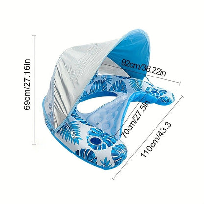 Adult Pool Floating Bed with Canopy: Upgraded Large Space, Adjustable Shade, Ergonomic Headrest, Dual Cup Holders, Portable and Comfortable。PINK