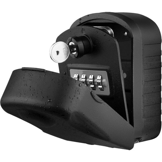 Secure Key Box New Generation Large External Key Box with 4 Waterproof Emergency Code and Keys and Rustproof Key Box Wall Mounting for School