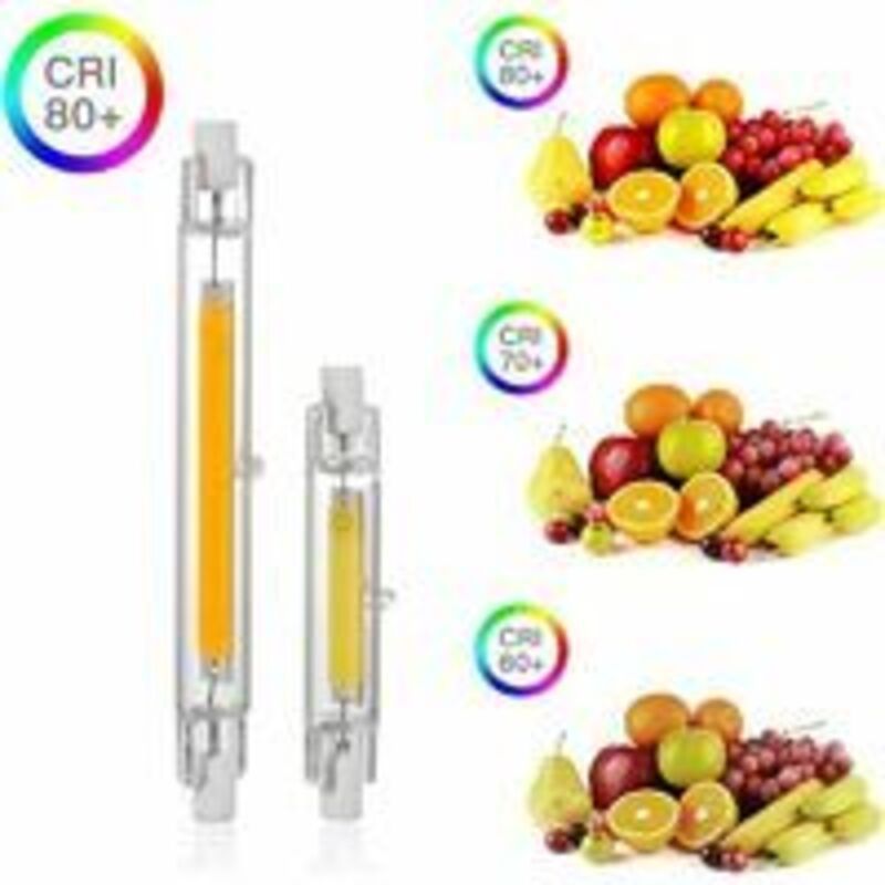 2 Pcs R7S 20W Dimmable LED Bulb, 3000K 3000LM Warm, R7S OCB LED Projector Tubes White, Flicker Free, 360 Degree Lighting, 118mm