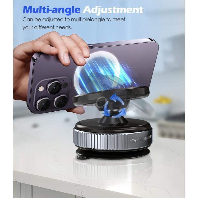 Magnetic Suction Cup Car Phone Holder Compatible with MagSafe Black, for Mirror and Glass and Gym