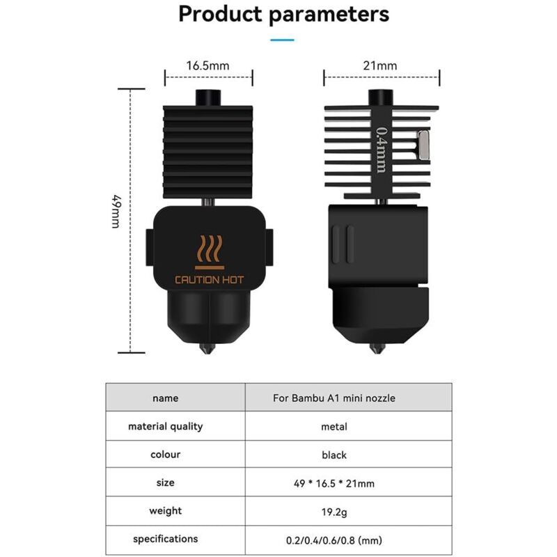 Bambu Lab A1 and A1 Mini Kit Hotend Amovible Assemblage Quick Compatible with Imprimante 3D, 0, 2 and 0, 4 and 0, 6 and 0, 8 mm