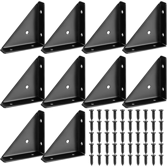 10 Pcs of Angles in Metal Wood Black Tables, Cabinets Mounting Angle Connector of Angle Corner Metallique 90 Degrees
