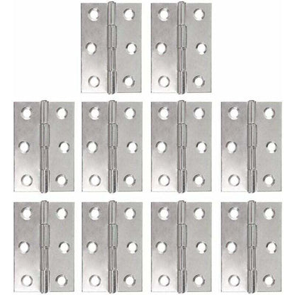 10 Pcs Charnieres Stainless Hinge Piano Pliantes Bandeau of Hinge of Door of Furniture Hinge with 6 Trous of Mounting Connecteurs for Jardinier, 48 mm