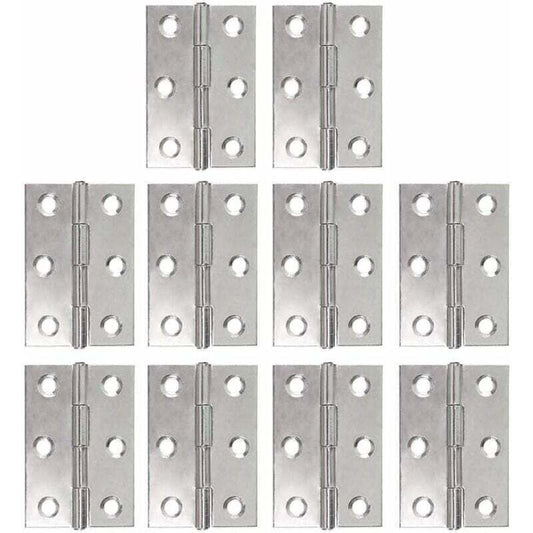 10 Pcs Charnieres Stainless Hinge Piano Pliantes Bandeau of Hinge of Door of Furniture Hinge with 6 Trous of Mounting Connecteurs for Jardinier, 48 mm