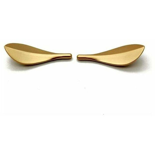 6 Pcs Door Handles of Cupboard in Shape of Golden Leaf Trendy Art Deco Style