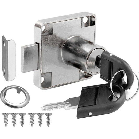 Cam Lock with Identical Wrench Silver, Home Drawer, Mailbox Cupboard, Storage Cabinet Safety Lock for Cabinet