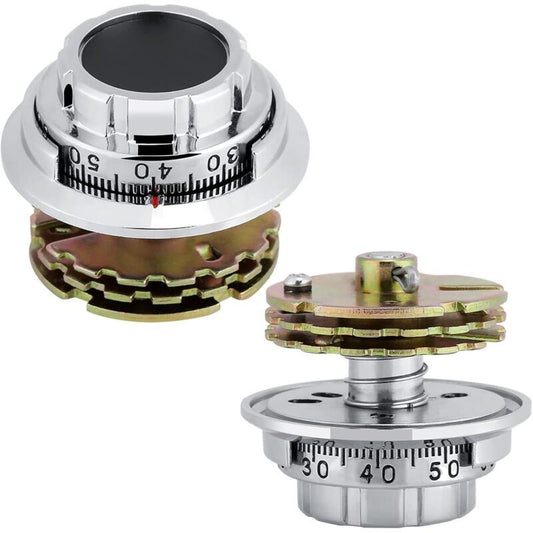 Metal Combination Padlock with Disc Code Anti-Theft Robust, Chrome Jewelry, Cabinets Diameter, for Safes, 6.6 cm Diameter