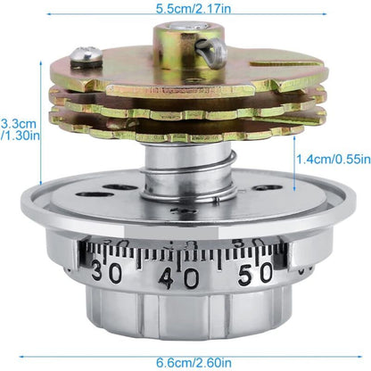Metal Combination Padlock with Disc Code Anti-Theft Robust, Chrome Jewelry, Cabinets Diameter, for Safes, 6.6 cm Diameter