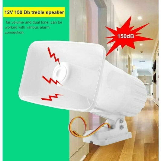 Alarm Siren, 12V 150TB Electronic Alarm Siren Horn 150TB Indoor and Outdoor Safety Siren for Home Security System