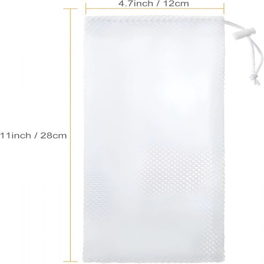 6 Pieces White Finch Sock Feeders, Thistle Seed Hanging Bird Feeder Bags for Outdoor Garden Yard Wild Birds, 4.7 x 11 in