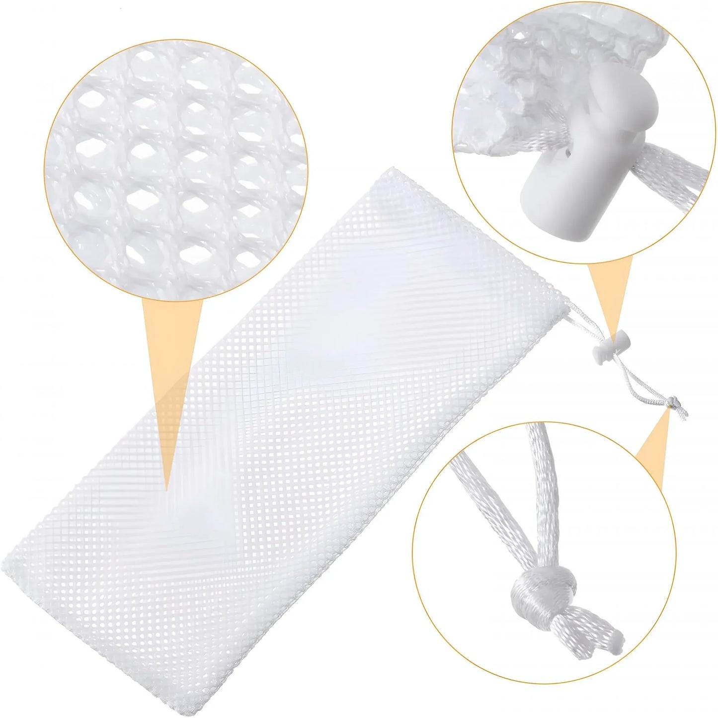 6 Pieces White Finch Sock Feeders, Thistle Seed Hanging Bird Feeder Bags for Outdoor Garden Yard Wild Birds, 4.7 x 11 in