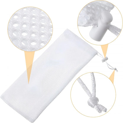 6 Pieces White Finch Sock Feeders, Thistle Seed Hanging Bird Feeder Bags for Outdoor Garden Yard Wild Birds, 4.7 x 11 in