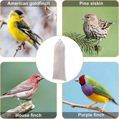 6 Pieces White Finch Sock Feeders, Thistle Seed Hanging Bird Feeder Bags for Outdoor Garden Yard Wild Birds, 4.7 x 11 in