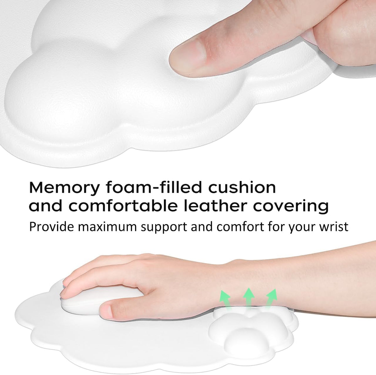 Mouse pad - Mouse pad with wrist rest - Ergonomic mouse pad - Mouse pad with leather surface, suitable for computers, laptops, office, home and travel, with non-slip bottom