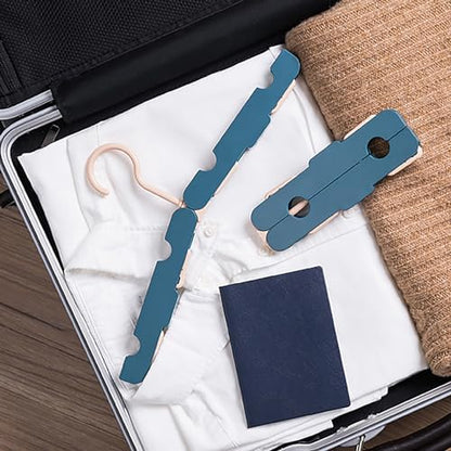 Folding Clothes Rack - Hanging Clothes Rack - Portable Folding Hanger with Hook - Ideal for Travel, Campers, Travelers and Small Spaces - Two-Piece Pack - Dark Green