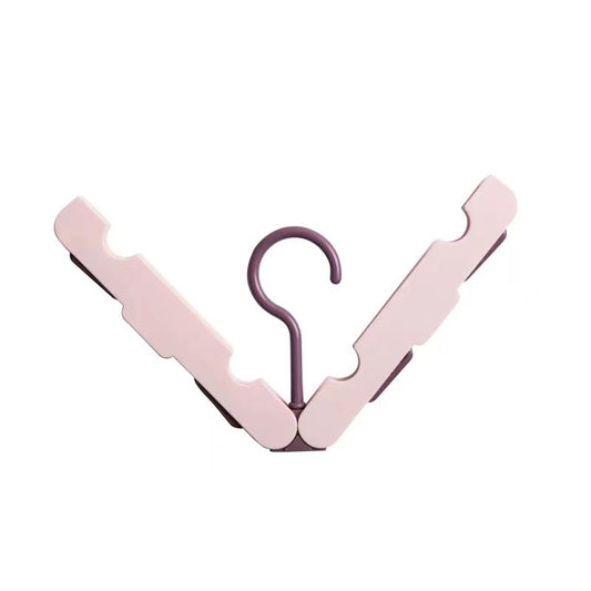 Folding Clothes Rack - Hanging Clothes Rack - Portable Folding Hanger with Hook - Ideal for Travel, Campers, Travelers and Small Spaces - Two-Piece Pack - Pink