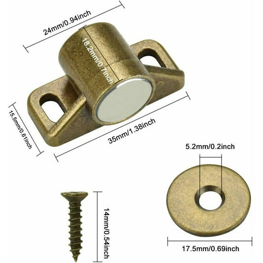 pcs magnets for cabinet doors, magnetic door lock, magnetic door closer with 4 washers and 12 screws, magnetic cabinet closure for furniture, wardrobe, cupboard